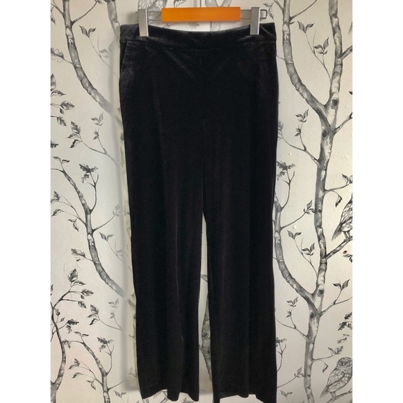 ONLY Black velvet Wide Leg Pants size 8 - Picture 1 of 4
